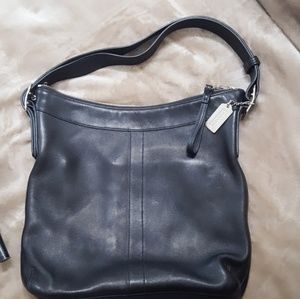 Black real leather coach purse never used